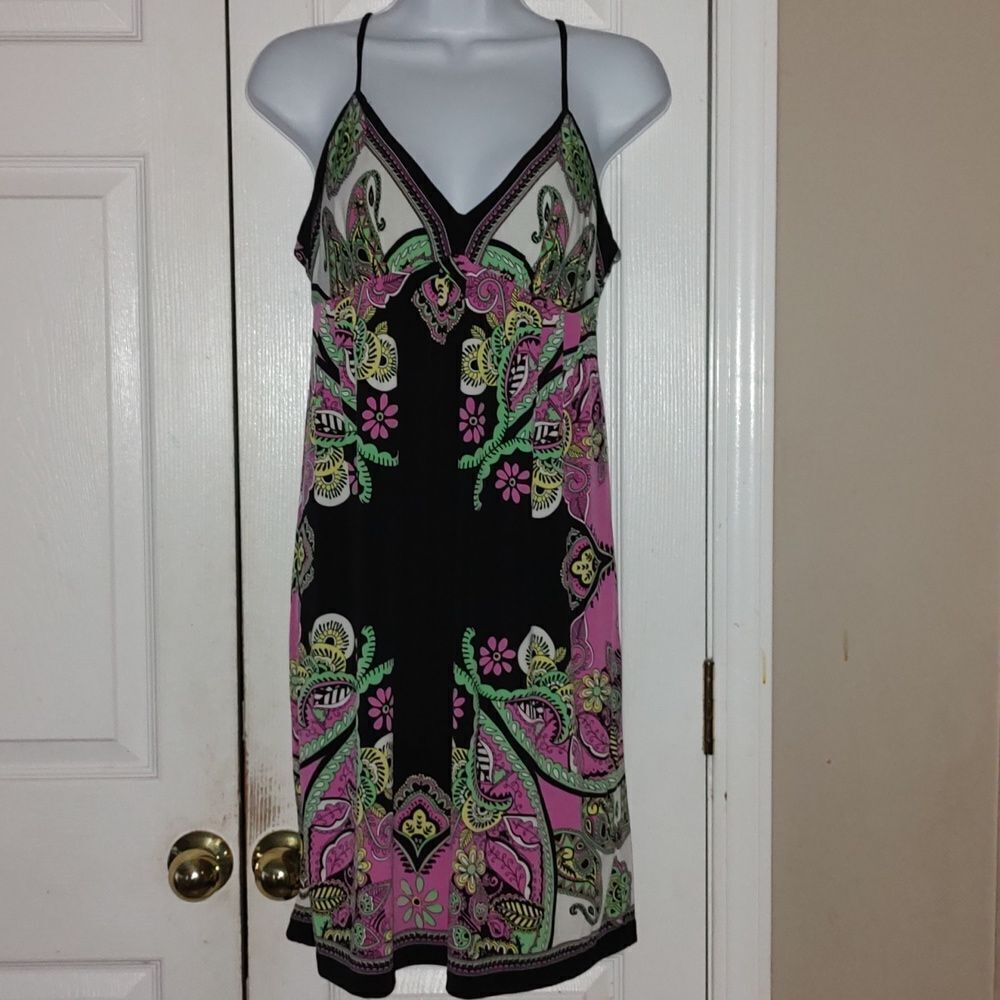 Beige by eci  Paisley midi flirty fun night out summer dress SZ 6